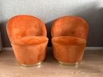 Twee kleine fauteuils in oranje/terracotta kleur, Ophalen, Twee, Overige kleuren, Zo goed als nieuw