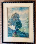 Aquarel van Adriaan Christiaan Willem Terhell (1863-, Antiek en Kunst, Kunst | Schilderijen | Klassiek, Ophalen of Verzenden