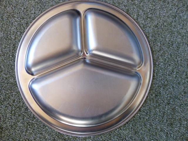 rvs servies roomstel botervloot 3-vaksbord, Huis en Inrichting, Keuken | Servies, Gebruikt, Overige typen, Overige stijlen, Overige materialen