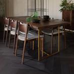 Dutchbone Class Eettafel Visgraat 220x90cm Bruin, Huis en Inrichting, Ophalen, Nieuw, 50 tot 100 cm, Vier personen
