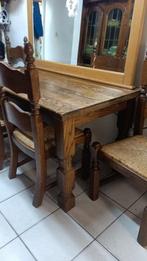 Eikenhouten tafel 4 stoelen, Ophalen, Gebruikt, 50 tot 100 cm, 150 tot 200 cm