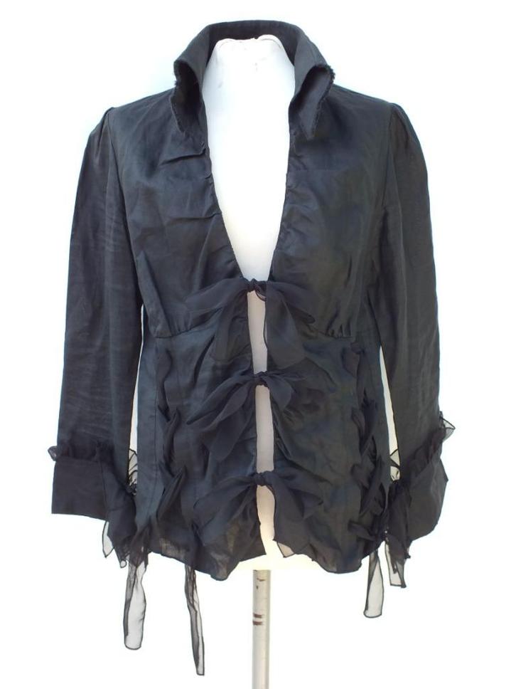 Aparte zwarte linnen blouse.Mt M.Merk Pauw, Kleding | Dames, Blouses en Tunieken, Zo goed als nieuw, Maat 38/40 (M), Zwart, Ophalen of Verzenden