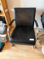 Leren Fauteuil / Stoel - 71x64x86cm, Huis en Inrichting, Stoelen, Ophalen, Gebruikt, Zwart, Leer