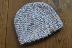 Nieuwe muts kind, met wol, offwhite met blauw/oranje, Jongen of Meisje, Handgemaakt, Nieuw, Ophalen of Verzenden