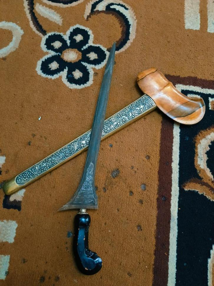 Antieke Kris Brojol Dwiwarna Satrio Pinayungan Gayaman SUX77, Antiek en Kunst, Kunst | Niet-Westerse kunst, Verzenden