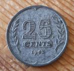 Nederland 25 cent 1943 zink, Postzegels en Munten, Munten | Nederland, Verzenden, Koningin Wilhelmina, 25 cent, Losse munt