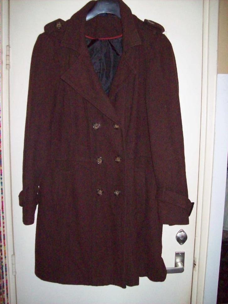 Lange Wollen Jas bordeauxrood (L)44/46 Esmara, Kleding | Dames, Jassen | Winter, Gedragen, Maat 42/44 (L), Rood, Ophalen of Verzenden