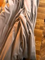 Velours Gordijnen Lichtbruin/Grijs - 160cm breed, Huis en Inrichting, Stoffering | Gordijnen en Lamellen, Bruin, Zo goed als nieuw