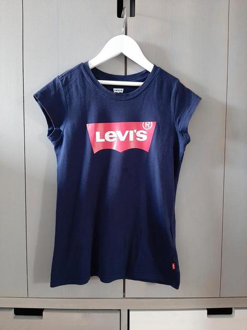 Levi's Kids T-shirt met logo donkerblauw maat 152., Kinderen en Baby's, Kinderkleding | Maat 152, Zo goed als nieuw, Meisje, Shirt of Longsleeve