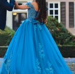 Verlovings jurk/hanna/feest, Ophalen, Zo goed als nieuw, Blauw, Trouwjurk