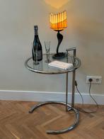 Toegeschreven Eileen Gray chromen design bijzettafel E 1027, 50 tot 100 cm, Rond, Ophalen of Verzenden, 25 tot 50 cm