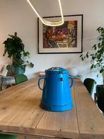 Emaille vetpot / reuzelpot / vaas / kan - brocante - blauw, Antiek en Kunst, Antiek | Emaille, Ophalen