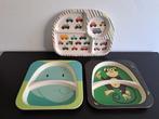 3x Bamboe bamboo kinderbordjes Bimbamboo en Ernesto, Ophalen of Verzenden, Gebruikt