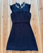 Jurk Sandro - Zwart Bloemenkraag - Maat 36 / Small, Kleding | Dames, Zwart, Sandro, Ophalen of Verzenden, Zo goed als nieuw