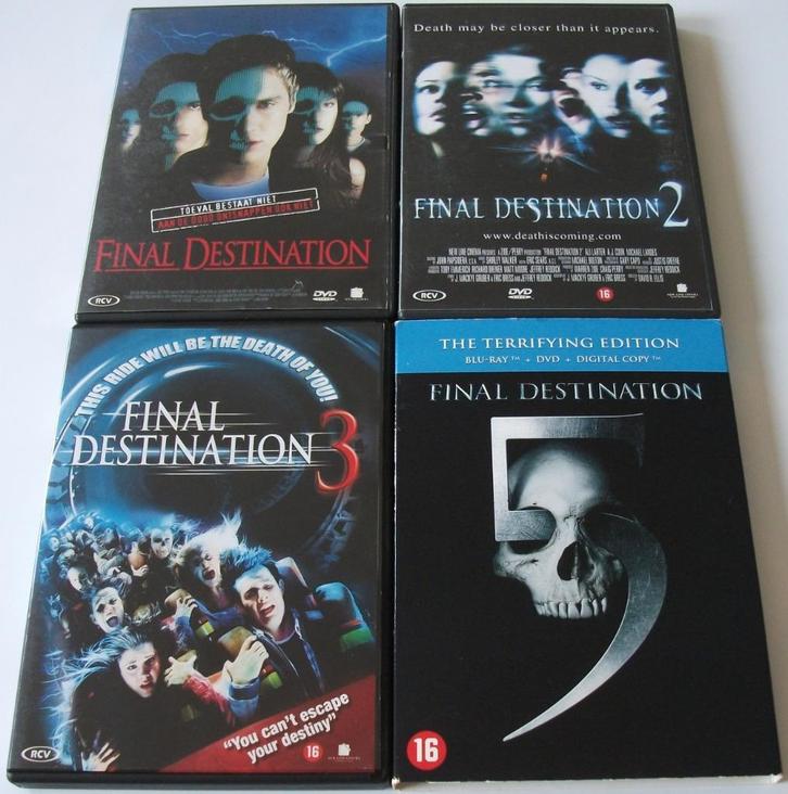 Film-Serie *** FINAL DESTINATION *** Deel 1 + 2 + 3 + 5, Cd's en Dvd's, Dvd's | Overige Dvd's, Zo goed als nieuw, Boxset, Vanaf 16 jaar