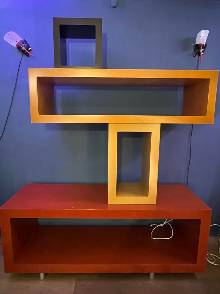 Handgemaakte blokkenkast uit Mexico, Huis en Inrichting, Ophalen, Gebruikt, 100 tot 150 cm, 25 tot 50 cm