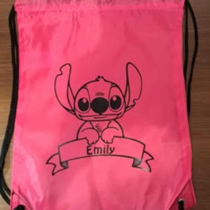 🎒 Gymtas met Lilo & Stitch en naam “Emily” 💙✨, Sieraden, Tassen en Uiterlijk, Tassen | Schooltassen, Nieuw, Rugtas, Minder dan 30 cm
