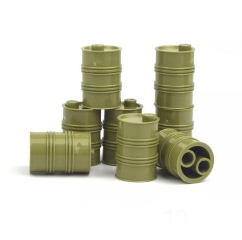 🎁 WW2 Bouwstenen - W18 - 10x Olievat " groen " 🎁, Kinderen en Baby's, Speelgoed | Bouwstenen, Nieuw, Overige merken, Verzenden