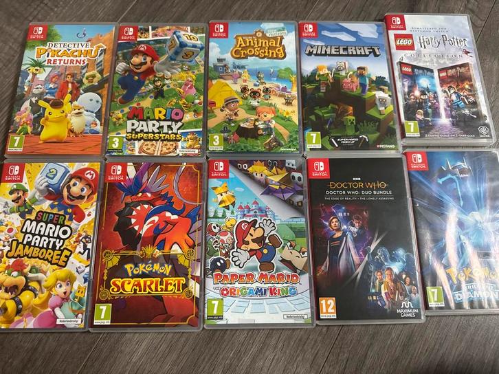 Nintendo Switch Game Cases - 10 stuks, Spelcomputers en Games, Games | Nintendo Switch, Gebruikt, Overige genres, 1 speler, Vanaf 3 jaar
