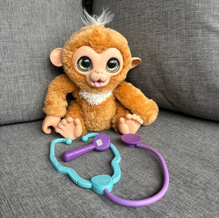 FurReal Schattige interactieve aap met doktersset ZGAN, Kinderen en Baby's, Speelgoed | Overig, Zo goed als nieuw, Jongen of Meisje
