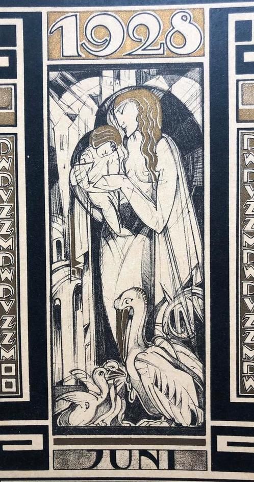 P.A.H. Hofman - Kalenderblad - 1927, Antiek en Kunst, Kunst | Etsen en Gravures, Ophalen of Verzenden