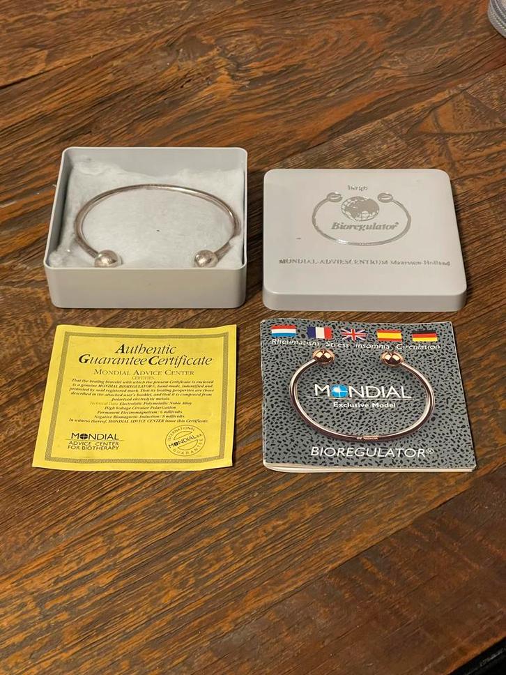 Bioregulator Armband Maat M - Mondial B.A.M., Sieraden, Tassen en Uiterlijk, Armbanden, Gebruikt, Overige materialen, Zilver, Ophalen