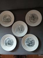 5 Petrus Regout 'Rustic' borden uit 1889, Antiek en Kunst, Antiek | Servies compleet, Ophalen of Verzenden