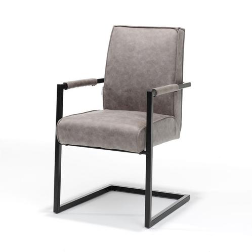Armstoel Andries stof soft pebble | Webshop, Huis en Inrichting, Stoelen, Nieuw, Metaal, Stof, Overige kleuren, Ophalen of Verzenden