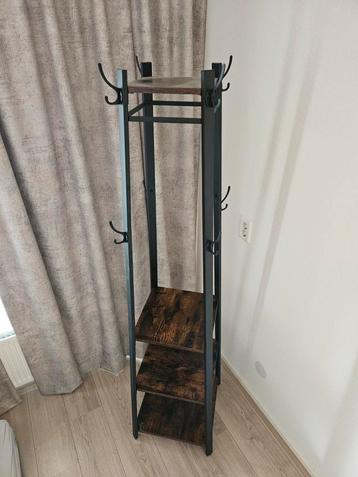 Kapstok hout met zwart frame 