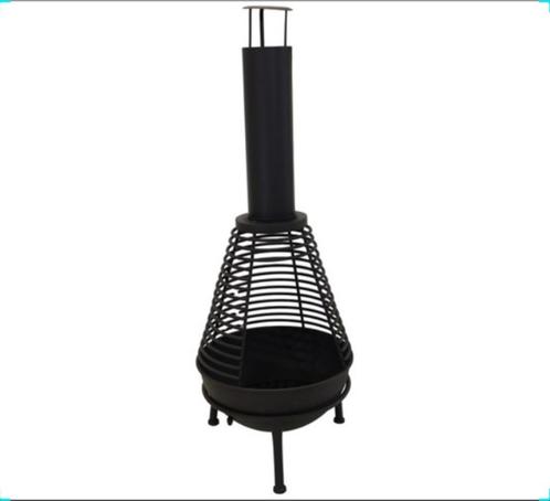 Metalen Spriaal Haard - Zwart - Ø45 - 120cm Hoog, Tuin en Terras, Tuinhaarden, Nieuw, Ophalen of Verzenden