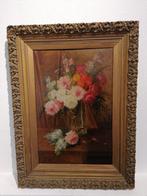 Victor GALLEZ (XX) Bloemenpracht op Hout, Schilderij op doek, Ophalen
