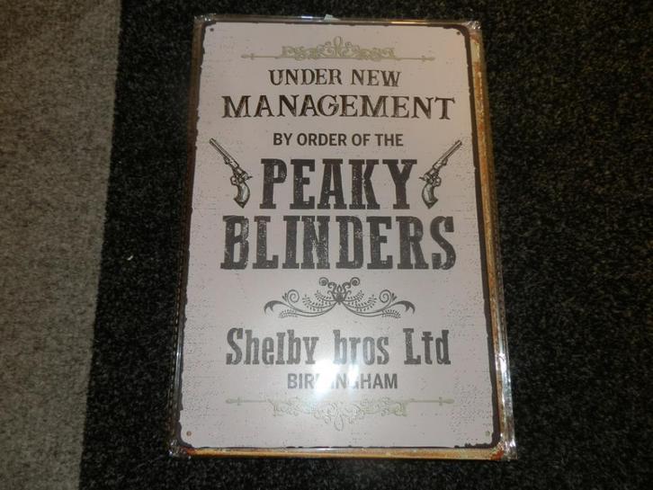 Peaky Blinders Shelby decoratie borden nieuw, Huis en Inrichting, Woonaccessoires | Schilderijen, Tekeningen en Foto's, Nieuw