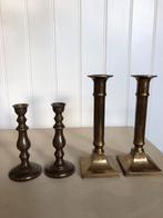 Antieke Koperen Kandelaars - Set van 4 of per 2 te koop, Ophalen, Koper of Brons