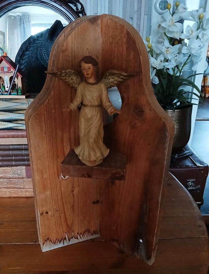 Houten tweeluik met hartje om te decoreren, Antiek en Kunst, Curiosa en Brocante, Ophalen of Verzenden