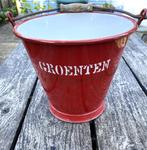 Leuke Emaille Emmer Groenten - vintage retro brocante, Antiek en Kunst, Antiek | Emaille, Ophalen of Verzenden