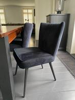6 Zwarte velours Stoelen - Stijlvol & Comfortabel, Ophalen, Gebruikt, Zwart, Stof