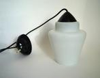 vintage Philips hanglamp met melkglas kap stoffen snoer, Huis en Inrichting, Lampen | Hanglampen, Ophalen of Verzenden, 75 cm of meer