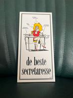 Vintage porseleinen wandtegel met tekst en afbeelding, Ophalen of Verzenden