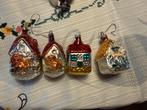 4 glazen ornamenten huisjes, Ophalen