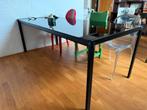 Eet / werktafel, design Vos 2.00 x 0.90x 0,73, staal /glas, Ophalen, 50 tot 100 cm, Vijf personen of meer, 150 tot 200 cm