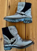 Laarzen Armani Exchange - Zilver Zwart Leer - maat 37, Armani, Hoge laarzen, Overige kleuren, Ophalen of Verzenden