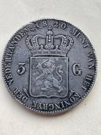 3 gulden stuk 1820 zonder michaut in halsafsnede, Postzegels en Munten, Munten | Nederland, Koning Willem I, Zilver, 1 gulden