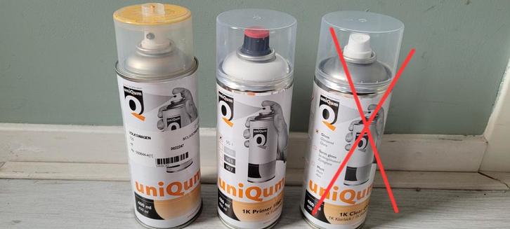 Kleurlak + primer voor gele Volkswagen, Auto diversen, Onderhoudsmiddelen, Ophalen of Verzenden