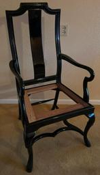 stoel italiaans massief hout hoogglans zwart (Queen Anne), Ophalen, Klassiek / Queen Anne, Zwart, Zo goed als nieuw