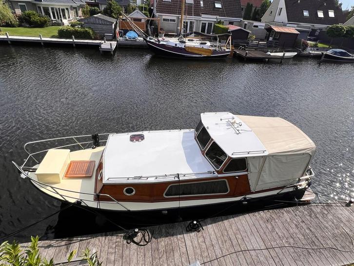 Prachtige stalen katjuitboot met houten ombouw, Watersport en Boten, Motorboten en Motorjachten, Staal, 6 tot 9 meter, Diesel