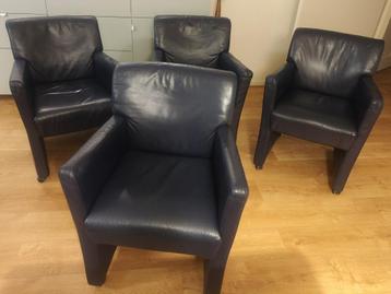 Stel van 4 blauwe stoelen voor eettafel beschikbaar voor biedingen