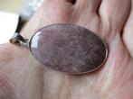 909/ verzilverde lepidolite hanger, Overige materialen, Nieuw, Ophalen of Verzenden, Met edelsteen