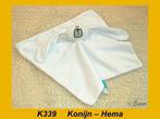 K339 Konijn - Hema : wit badstof konijntje (doekje), Ophalen, Zo goed als nieuw, Konijn