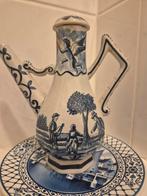 antiek handbeschilderd aardewerk olie- en azijnstel, Antiek en Kunst, Antiek | Keramiek en Aardewerk, Ophalen of Verzenden