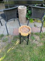 tuinset zwart 2 stoelen en bijzettafel balkon set lounge set, Kunststof, Gebruikt, Bijzettafel, Tuinset